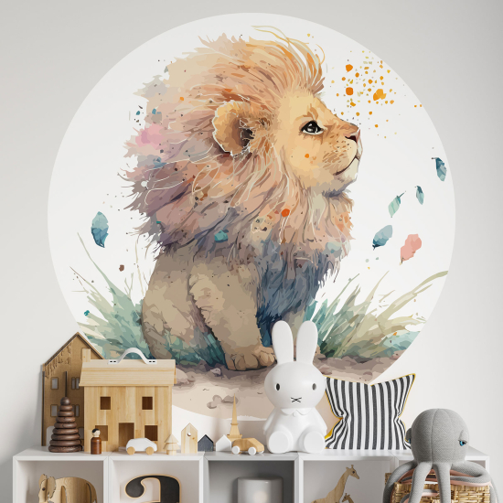 Stickers rond / cercle Enfants - Lion