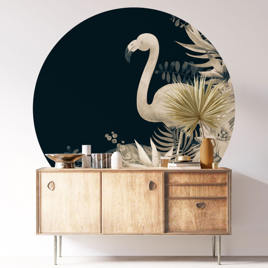 Stickers rond / cercle - Flamant rose