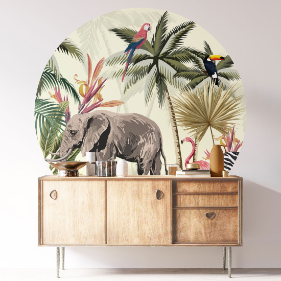 Stickers rond / cercle - Jungle Animaux