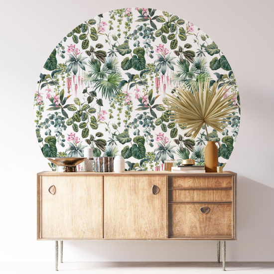 Stickers rond / cercle - Motif floral