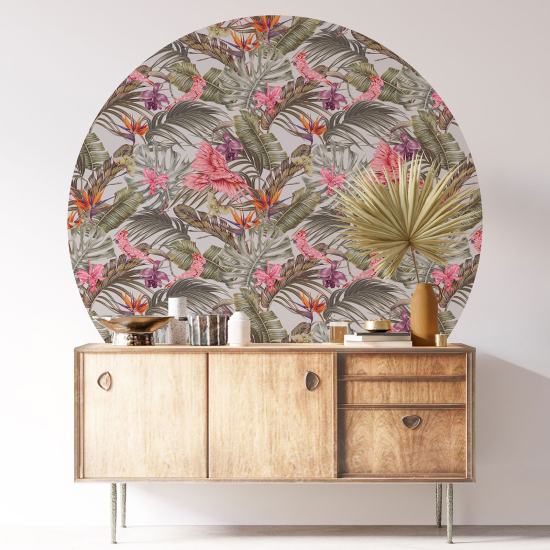 Stickers rond / cercle - Motif floral