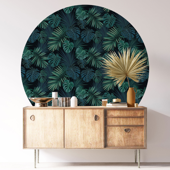 Stickers rond / cercle - Motif floral