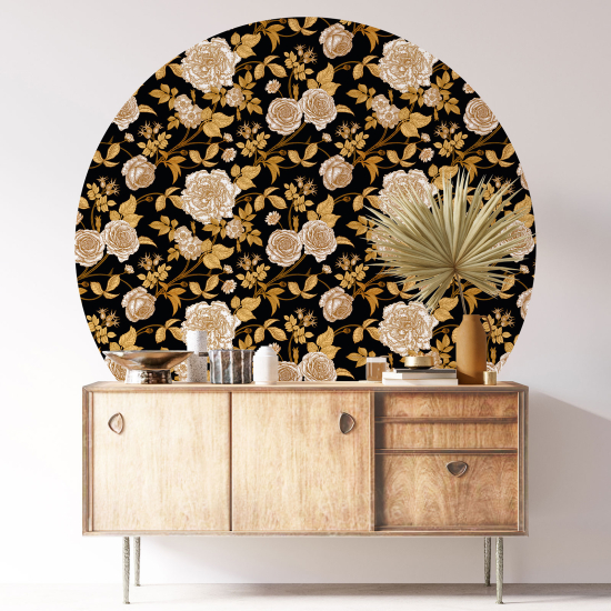 Stickers rond / cercle - Motif floral