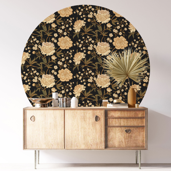 Stickers rond / cercle - Motif floral