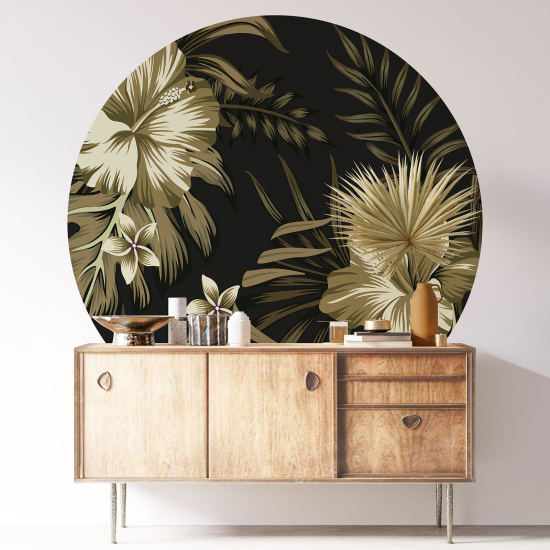 Stickers rond / cercle - Motif floral