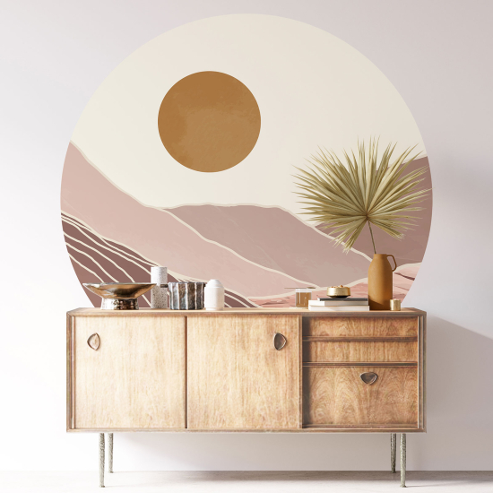 Stickers rond / cercle - Paysage Boho