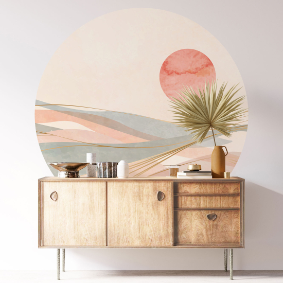 Stickers rond / cercle - Paysage Boho