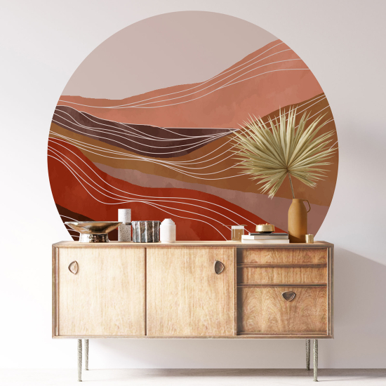 Stickers rond / cercle - Paysage Boho