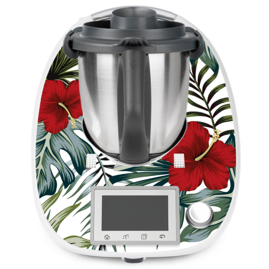 Stickers Thermomix TM5 - Fleurs tropicales