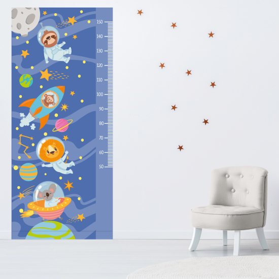 Stickers Toise Pour Mesure Enfants - Animaux astronautes