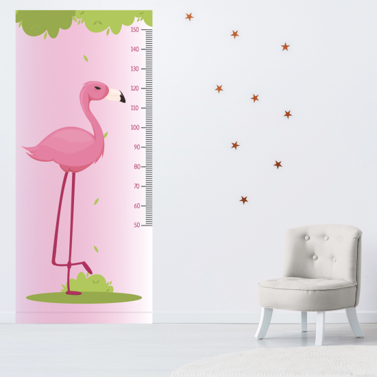 Stickers Toise Pour Mesure Enfants - Flamant rose