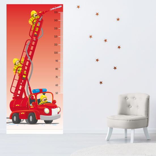 Stickers Toise Pour Mesure Enfants - Pompiers