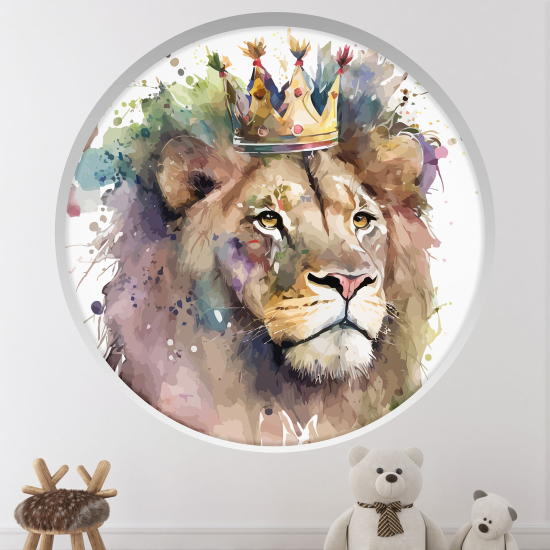 Stickers Trompe l'œil Arche ronde Enfants - Roi lion