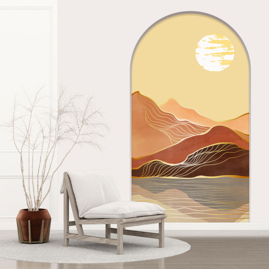 Stickers Trompe l'œil Arche - Voute - Paysage Boho