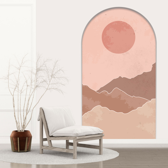 Stickers Trompe l'œil Arche - Voute - Paysage Boho