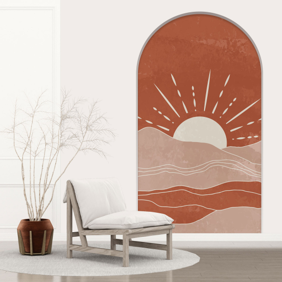 Stickers Trompe l'œil Arche - Voute - Paysage Boho