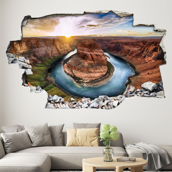 Stickers Trompe l'oeil trou dans le mur - Grand Canyon