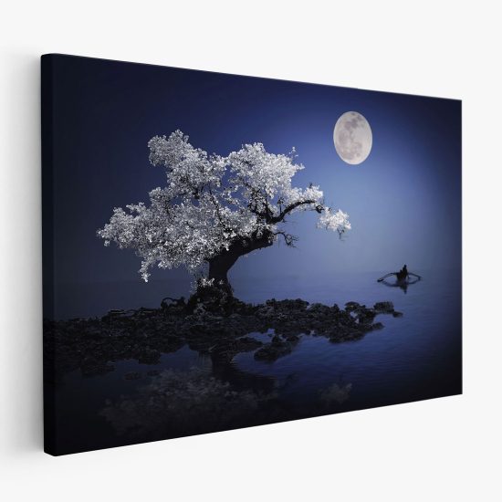 Tableau toile - Arbre mystique au clair de lune