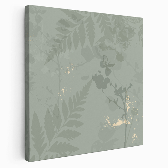 Tableau toile Carré - Branches feuilles