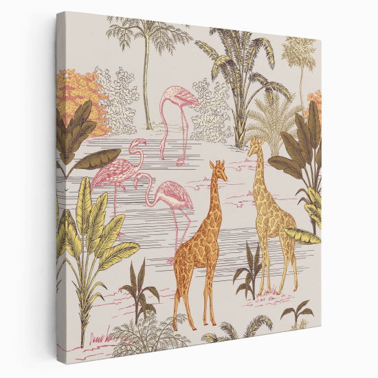 Tableau toile Carré - Enfant - Jungle