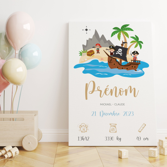 Tableau toile de naissance - Pirates