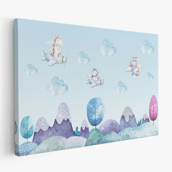 Tableau toile Enfants - Animaux Avions