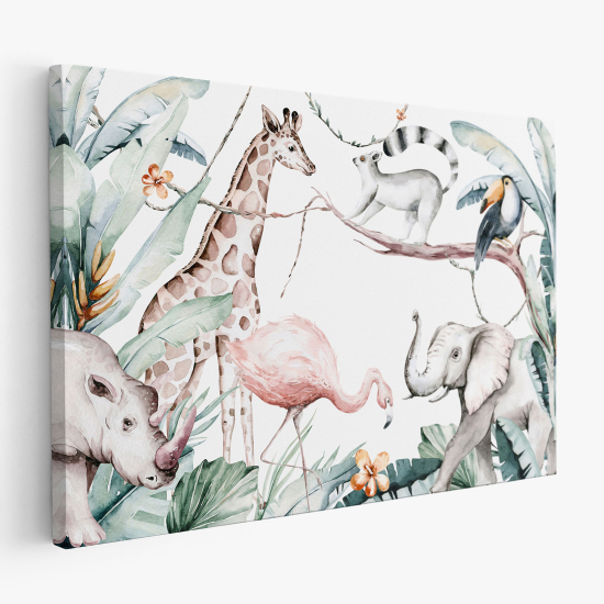 Tableau toile Enfants - Animaux de la Jungle