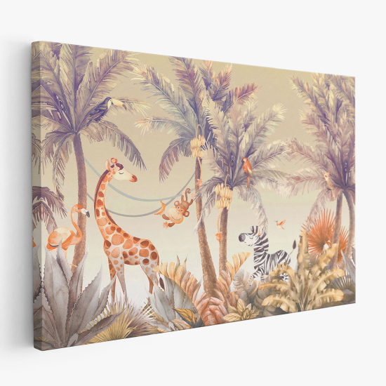 Tableau toile Enfants - Animaux de la Jungle