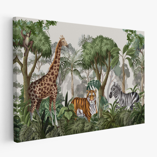 Tableau toile Enfants - Animaux de la jungle