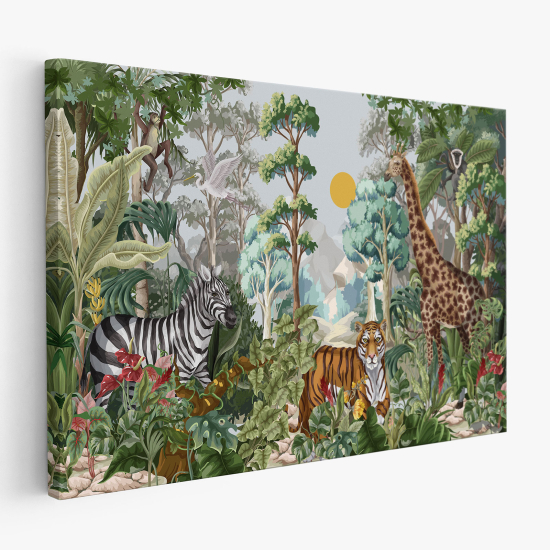 Tableau toile Enfants - Animaux de la jungle