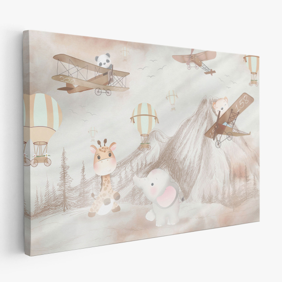 Tableau toile Enfants - Avions Animaux