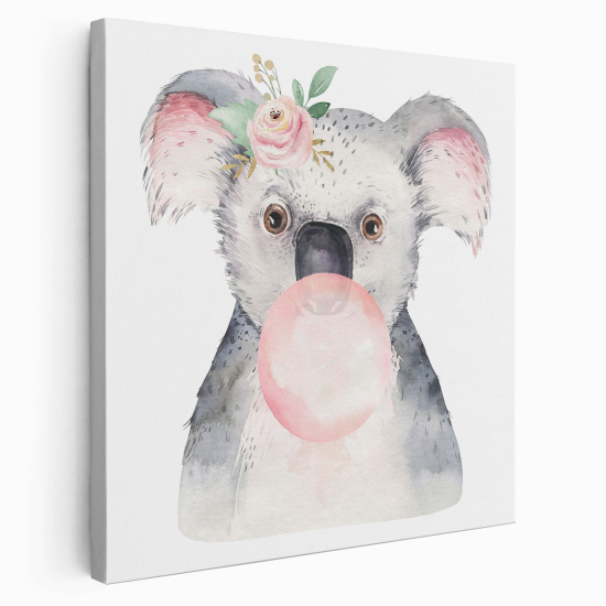 Tableau toile Enfants Carré - Koala bulle