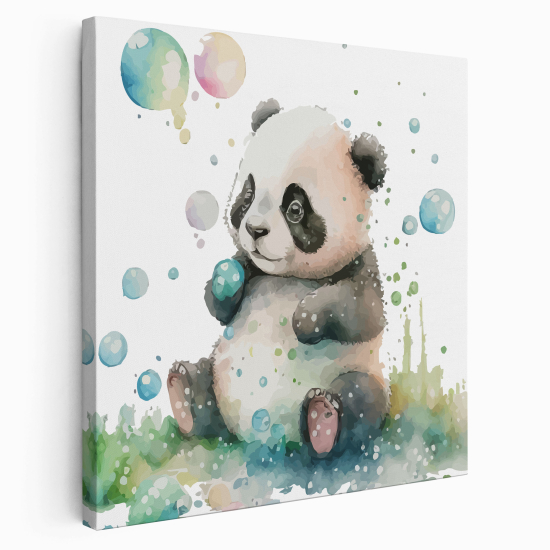 Tableau toile Enfants Carré - Panda