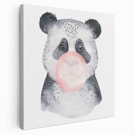 Tableau toile Enfants Carré - Panda bulle