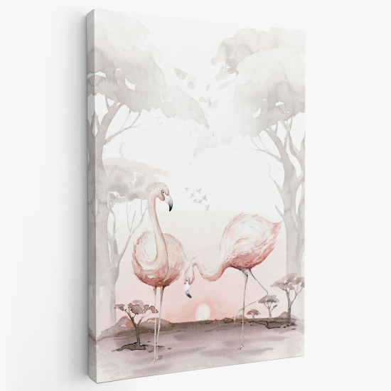 Tableau toile Enfants - Flamants Roses