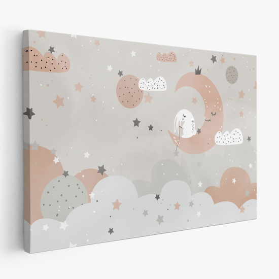 Tableau toile Enfants - Lune étoiles