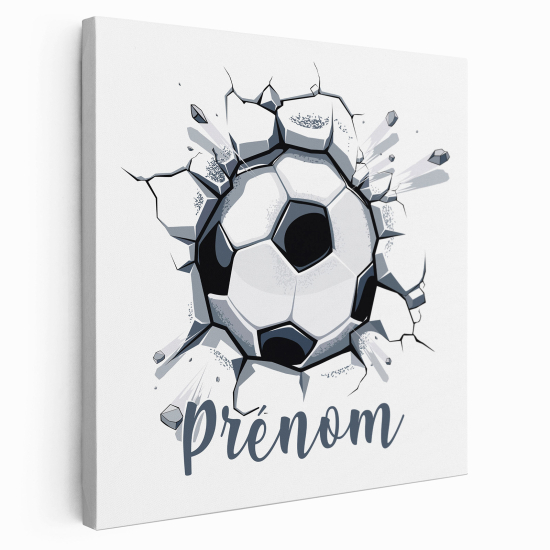 Tableau toile enfants personnalisée avec prénom - Ballon de Foot