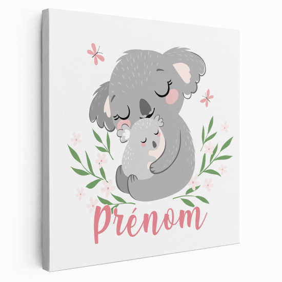 Tableau toile enfants personnalisée avec prénom - Koalas