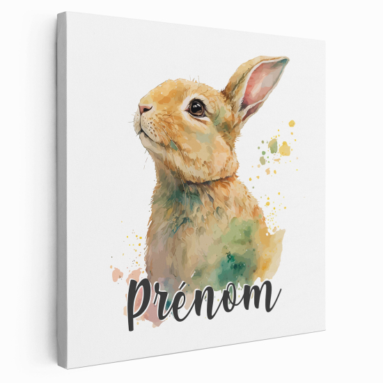 Tableau toile enfants personnalisée avec prénom - Lapin