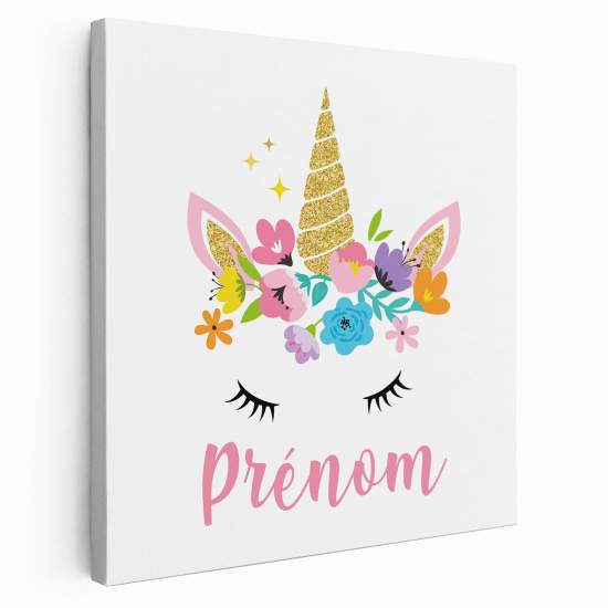 Tableau toile enfants personnalisée avec prénom - Licorne Magique