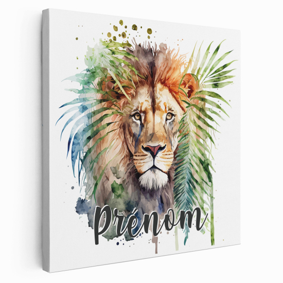 Tableau toile enfants personnalisée avec prénom - Lion