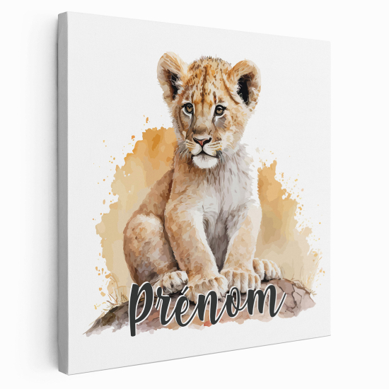 Tableau toile enfants personnalisée avec prénom - Lionceau