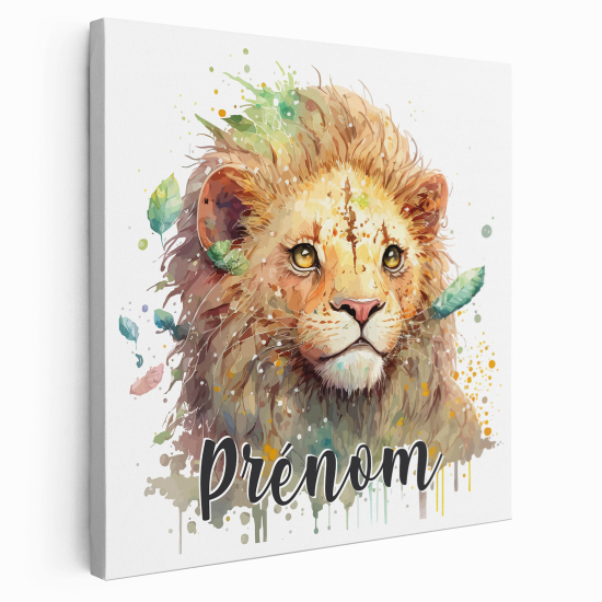 Tableau toile enfants personnalisée avec prénom - Lionceau