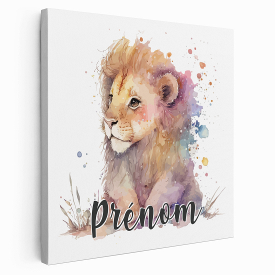 Tableau toile enfants personnalisée avec prénom - Lionceau