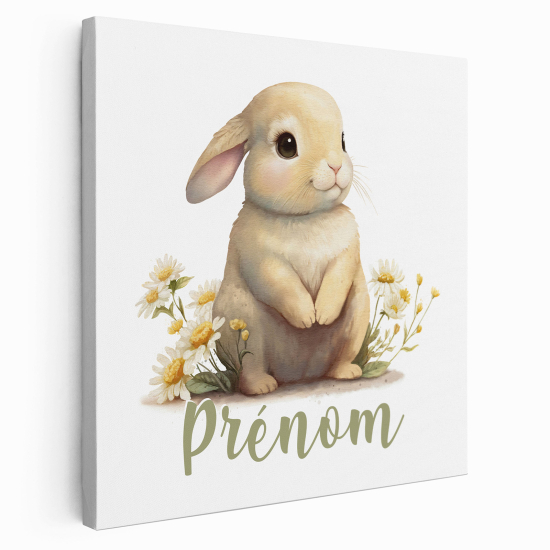 Tableau toile enfants personnalisée avec prénom - Petit Lapin