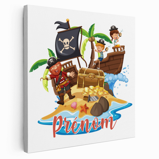 Tableau toile enfants personnalisée avec prénom - Pirates