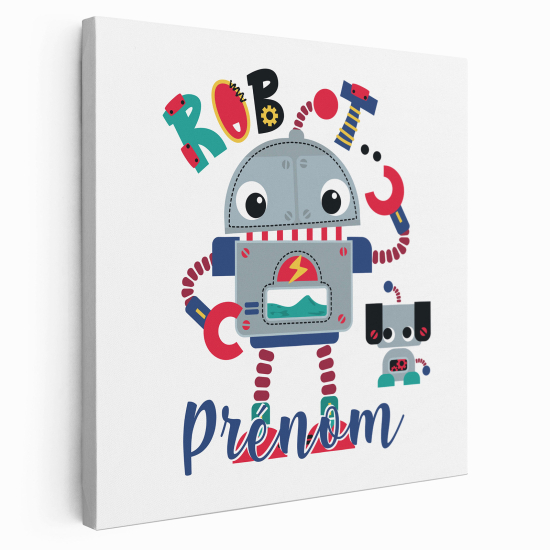 Tableau toile enfants personnalisée avec prénom - Robots