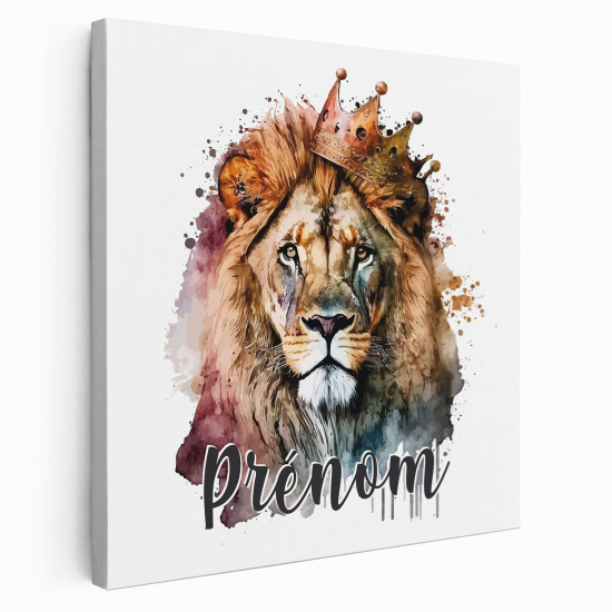 Tableau toile enfants personnalisée avec prénom - Roi lion