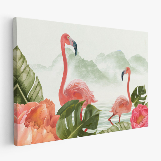 Tableau toile - Flamants Roses