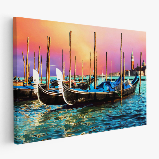 Tableau toile - Gondoles Venise